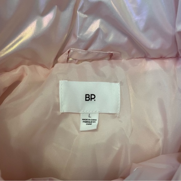 SOLD - BP Nordstrom Iridescent Oversize Puffer Jacket Pink Large NWT - Picture 8 of 11